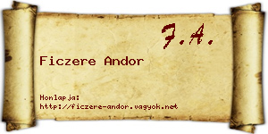 Ficzere Andor névjegykártya