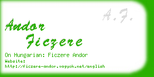 andor ficzere business card